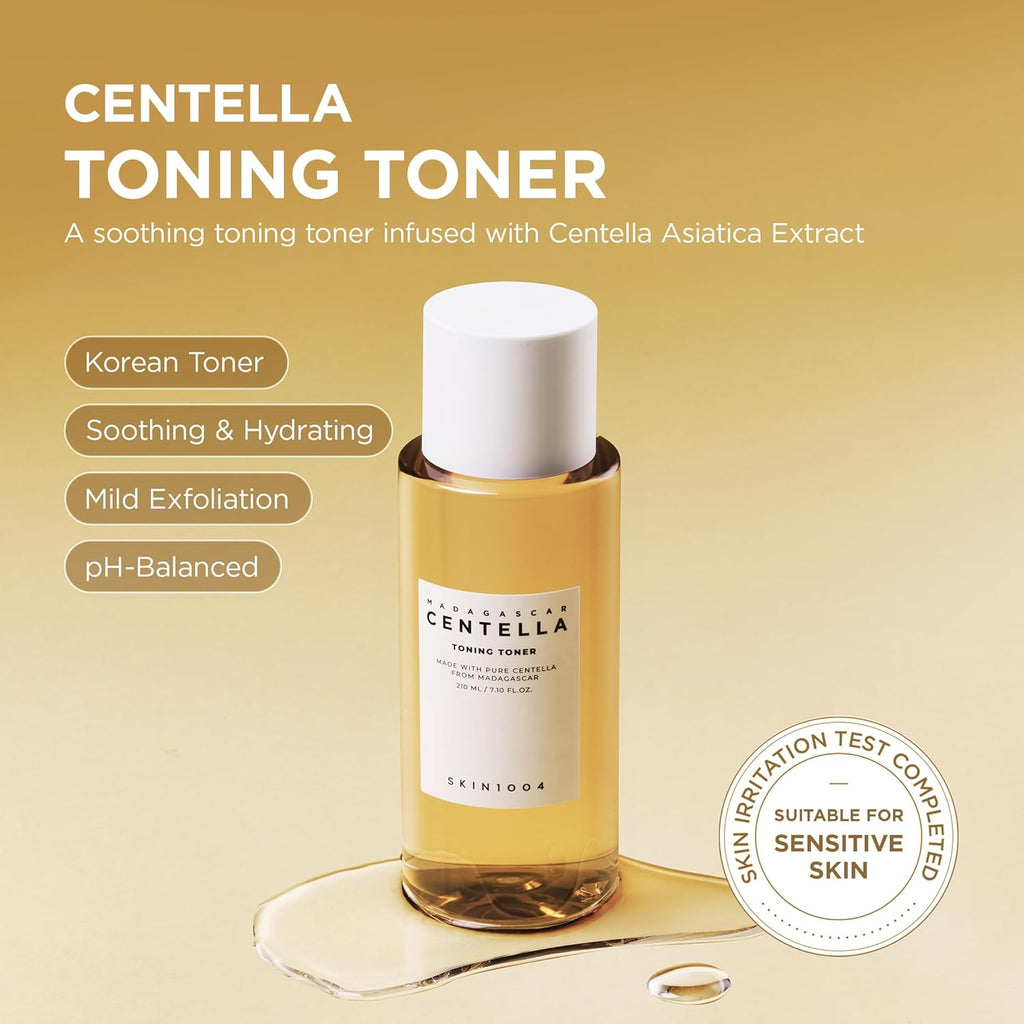 Centella Asiatica Toning Toner 13.52 Oz (400 Ml) | Centella Extract 84% | Solución Diaria De Cuidado De La Piel Para Acné Sensible a La Piel