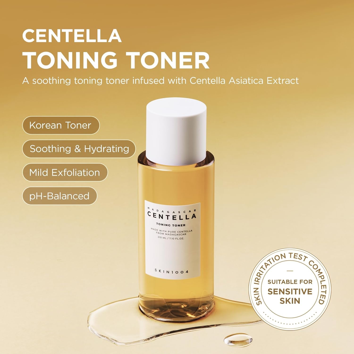 Centella Asiatica Toning Toner 13.52 Oz (400 Ml) | Centella Extract 84% | Solución Diaria De Cuidado De La Piel Para Acné Sensible a La Piel