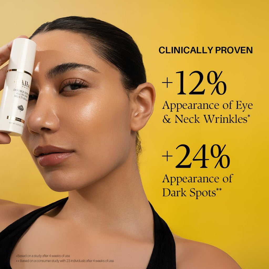 D'Alba Doble Sérum Multi Bálsamo Con Trufas Blancas Italianas, Todo En Uno, Cuidado De La Piel Vegano, Tratamiento 3 En 1, Bálsamo Para Tratamiento De Arrugas, Skicare Coreano