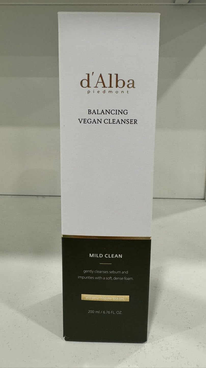 D'Alba Limpiador Vegano Suave Para Equilibrar La Piel Con Trufa Blanca Italiana, Limpiador En Gel De Ph Suave, Limpiador Hidratado Y No Tensor, Vegano