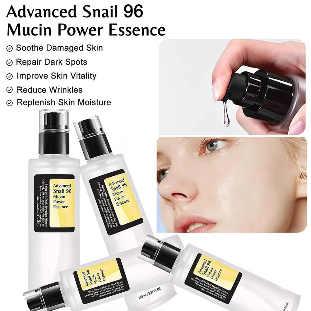 Snail Mucin Peptide Essence,Hyaluronic Acid Skin Repair Serum,Lightens Wrinkles and Dark Spots,Face Moisturizing and Hydrating