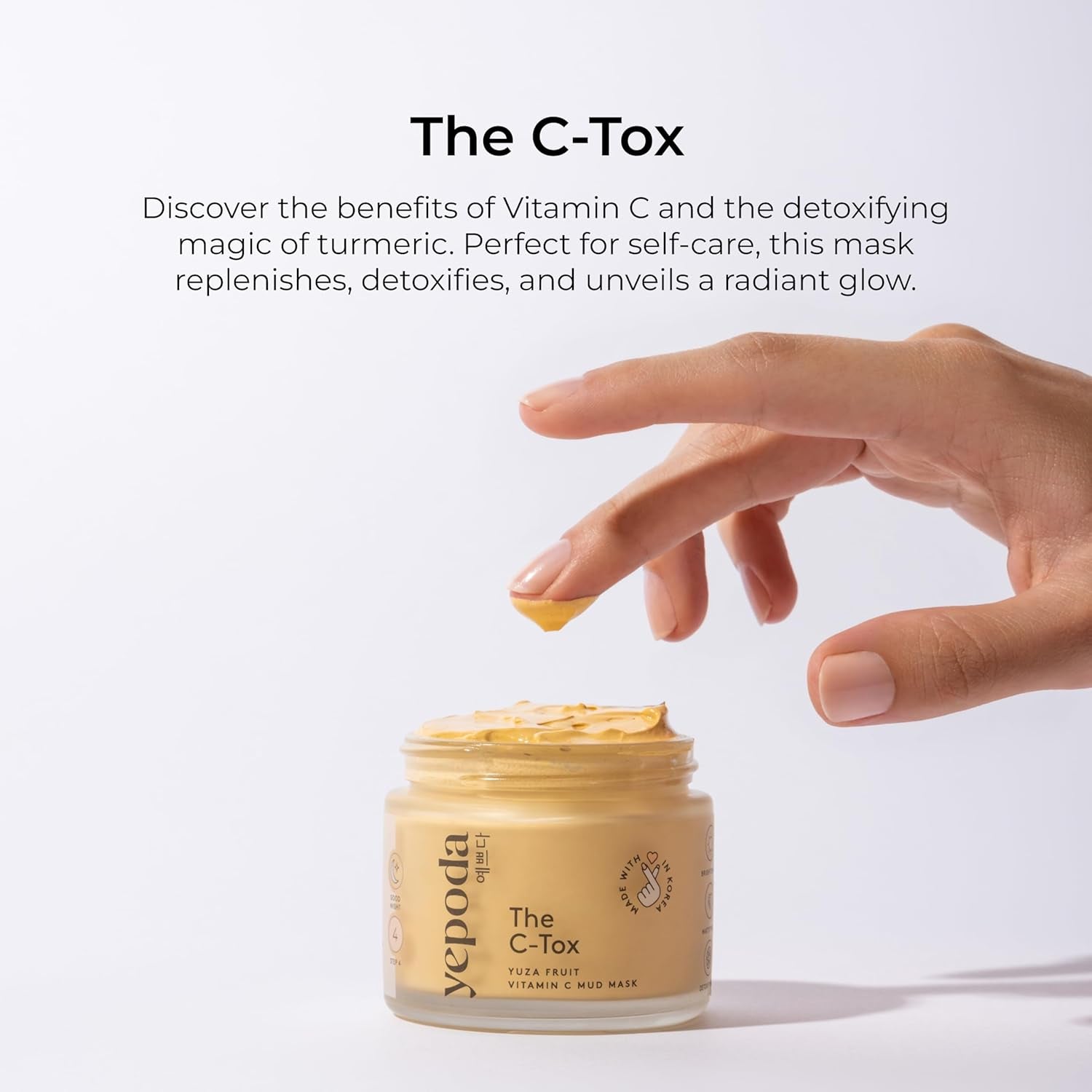 Yepoda - the C-TOX - Mascarilla Facial Vitamina C Con Fruta Yuza Y Caolín, Cosmética Coreana (80 Gramos)