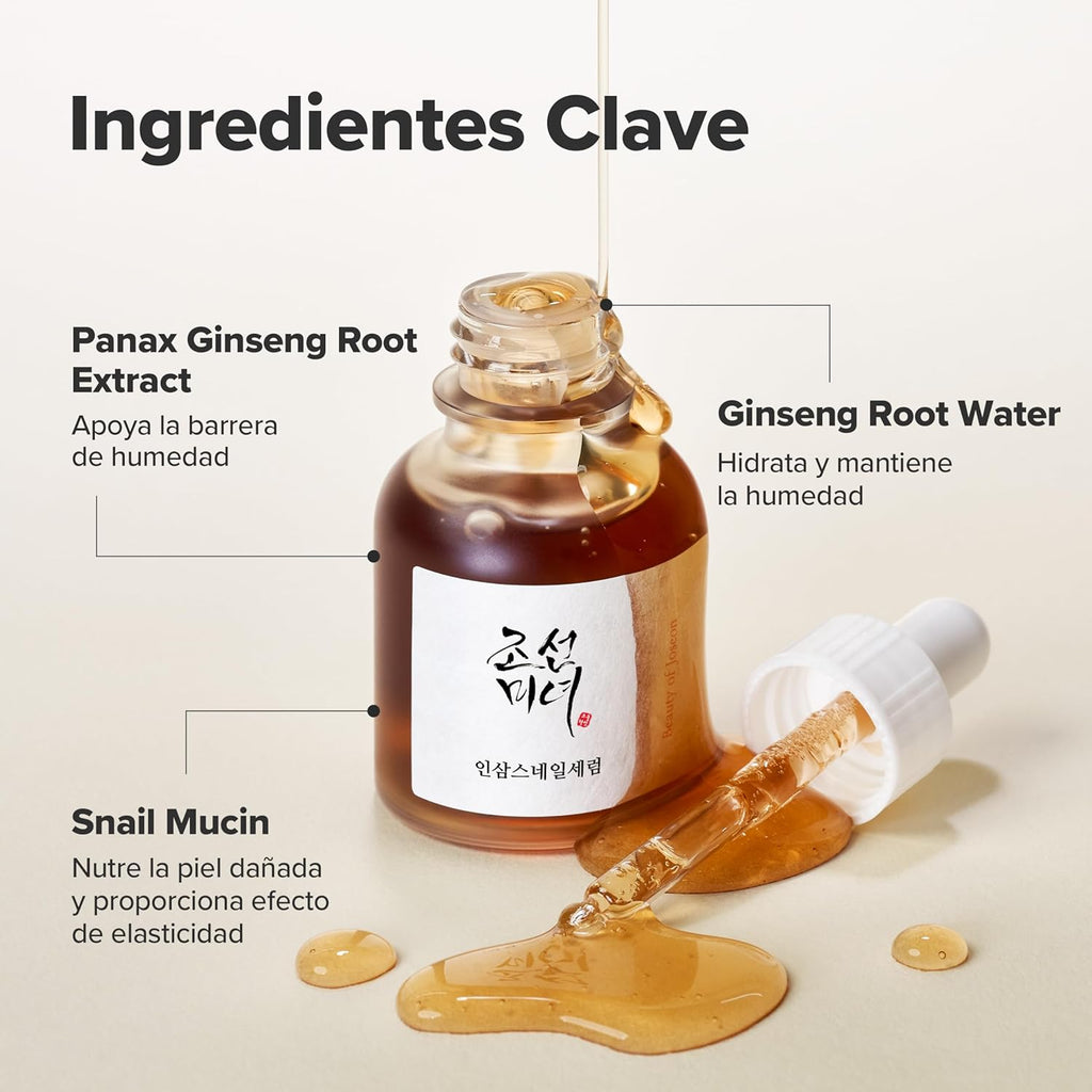 Beauty of Joseon Línea Serum Revive Ginseng + Mucina De Caracol Serum 30 Ml, 1 Fl Oz.