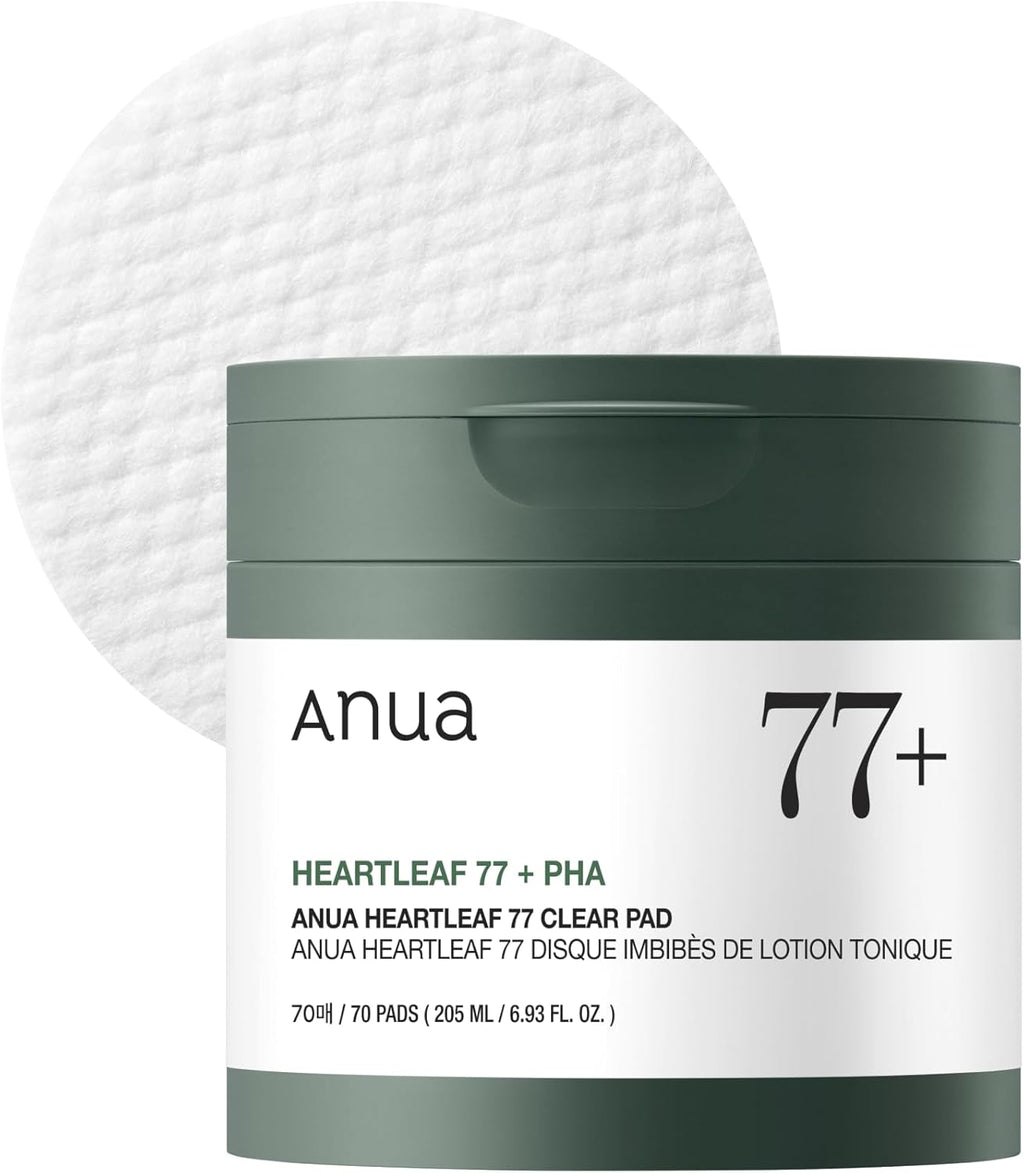 ANUA Disco Tónico Heartleaf 77, Discos Exfoliantes Suaves Para Piel De Cristal, Cuidado Hidratante De Los Poros Para Piel Sensible, 70 Discos Blanco