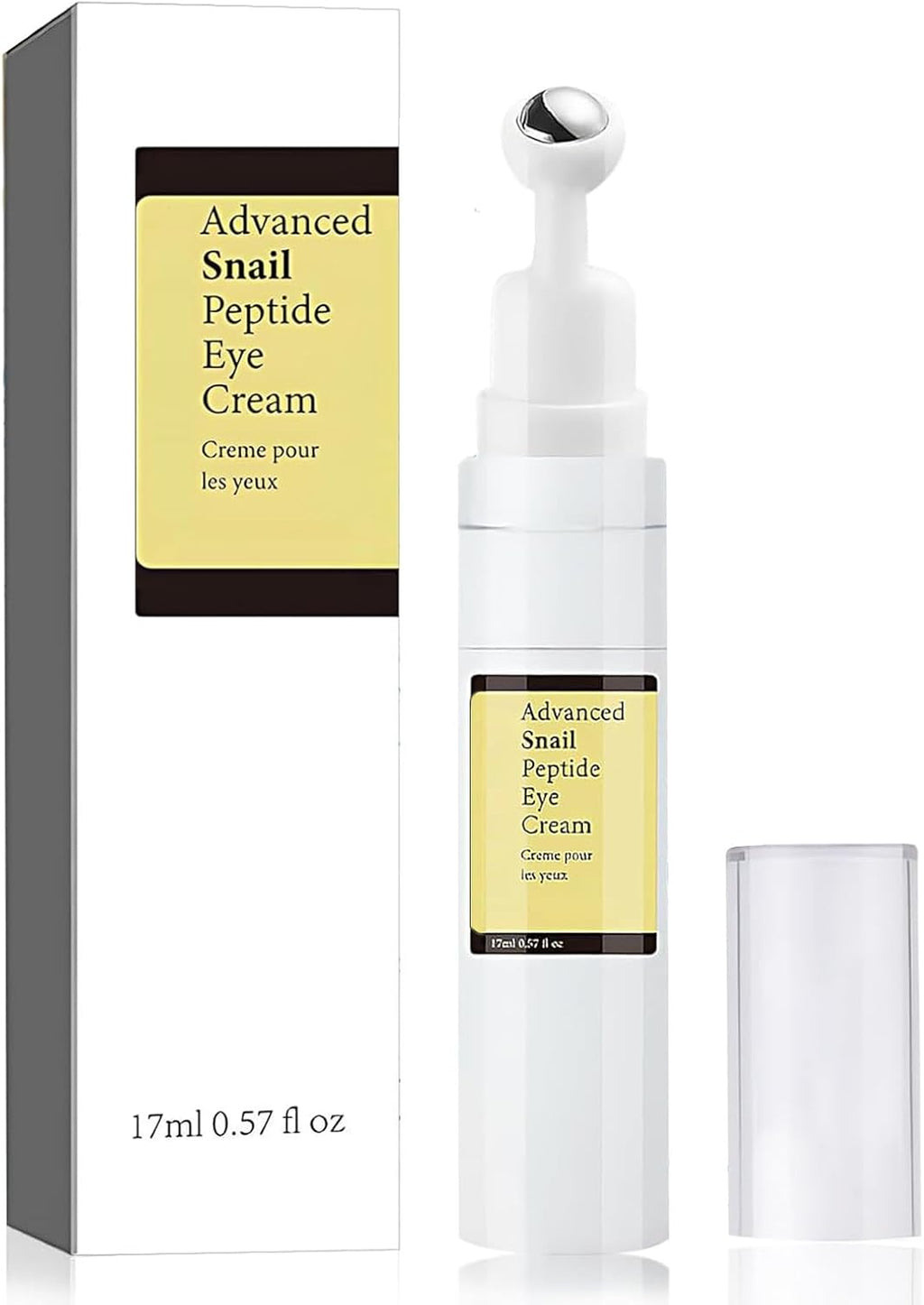 Snail Mucin, Roll-On Contorno Ojos, anti Ojeras Y Bolsas Mujer, Snail Mucin Eye Cream, Hidratante Antiojeras, Suaviza Las Arrugas De Los Ojos Y Reduce Las Ojeras, 17 Ml (A, A)