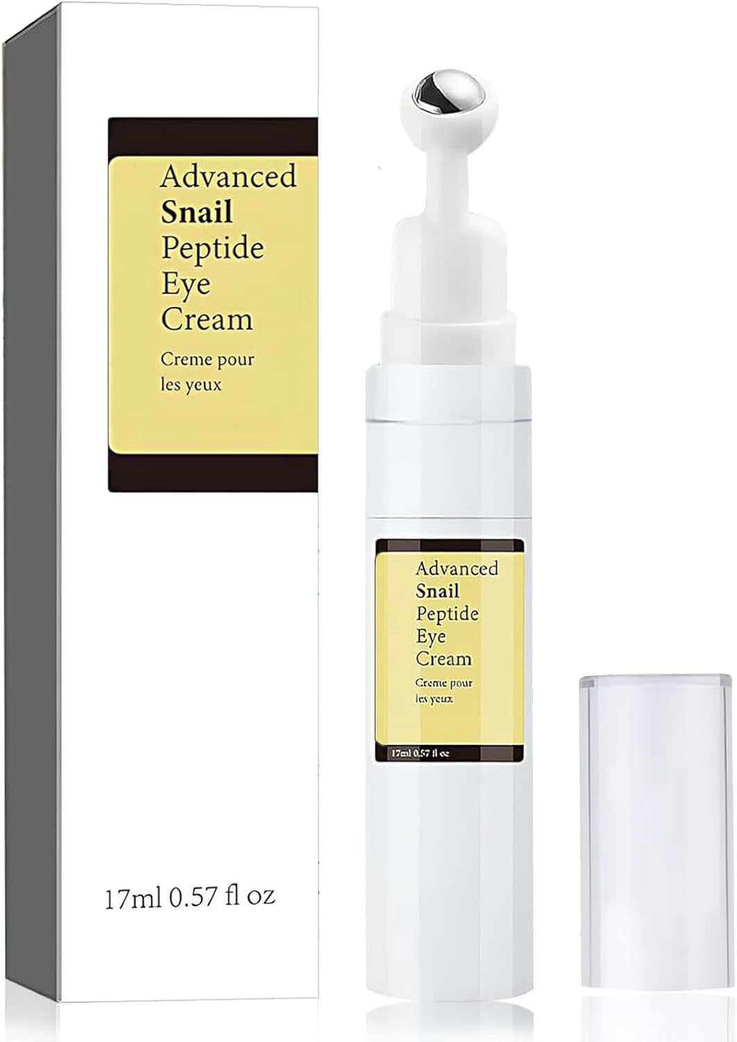 Snail Mucin, Roll-On Contorno Ojos, anti Ojeras Y Bolsas Mujer, Snail Mucin Eye Cream, Hidratante Antiojeras, Suaviza Las Arrugas De Los Ojos Y Reduce Las Ojeras, 17 Ml (A, A)