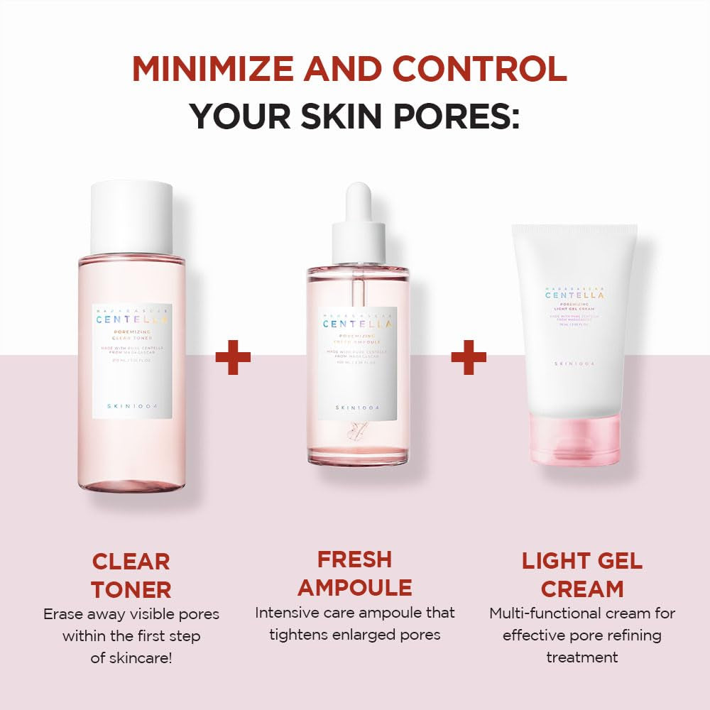 Madagascar Centella Poremizing Light Gel Cream 2.53 Fl.Oz (75Ml) | Tightens Pores | Soothes Irritated Skin