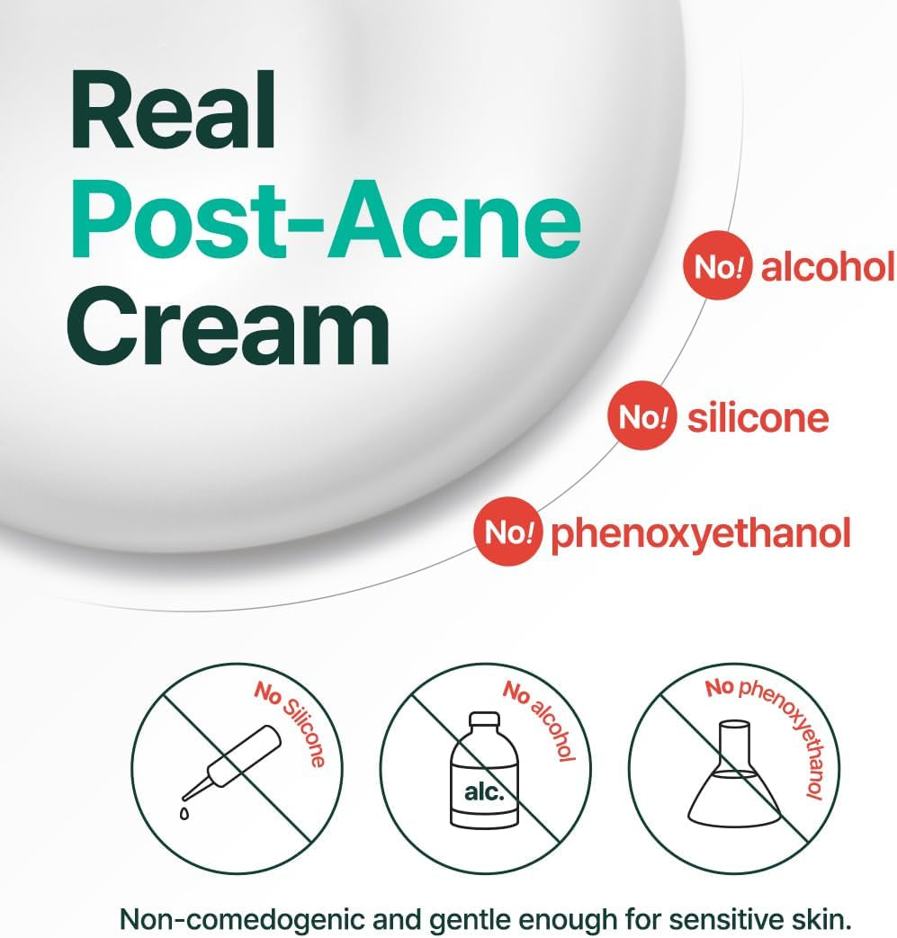 Post-Acne Moisturizer, Recovery & Glow Boost, Silicone-Free, Non-Comedogenic, Vegan, Korean Skincare, Mighty Bamboo Panthenol Cream, 3.38 Fl Oz / 100Ml