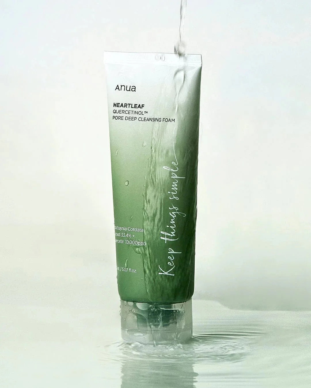 Anua – Espuma limpiadora profunda de poros con quercetinol y hoja de corazón (150 ml)