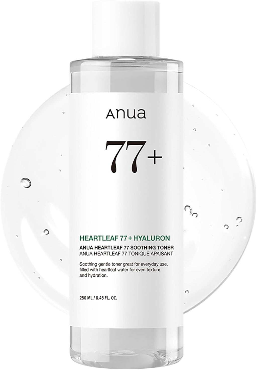 Anua Heartleaf 77% Soothing Toner I Ph 5.5 Skin Trouble Care, Calming Skin, Refreshing, Hydrating, Purifying, Cruelty Free, Vegan for Sensitive, Combination (250Ml / 8.45 Fl.Oz.)