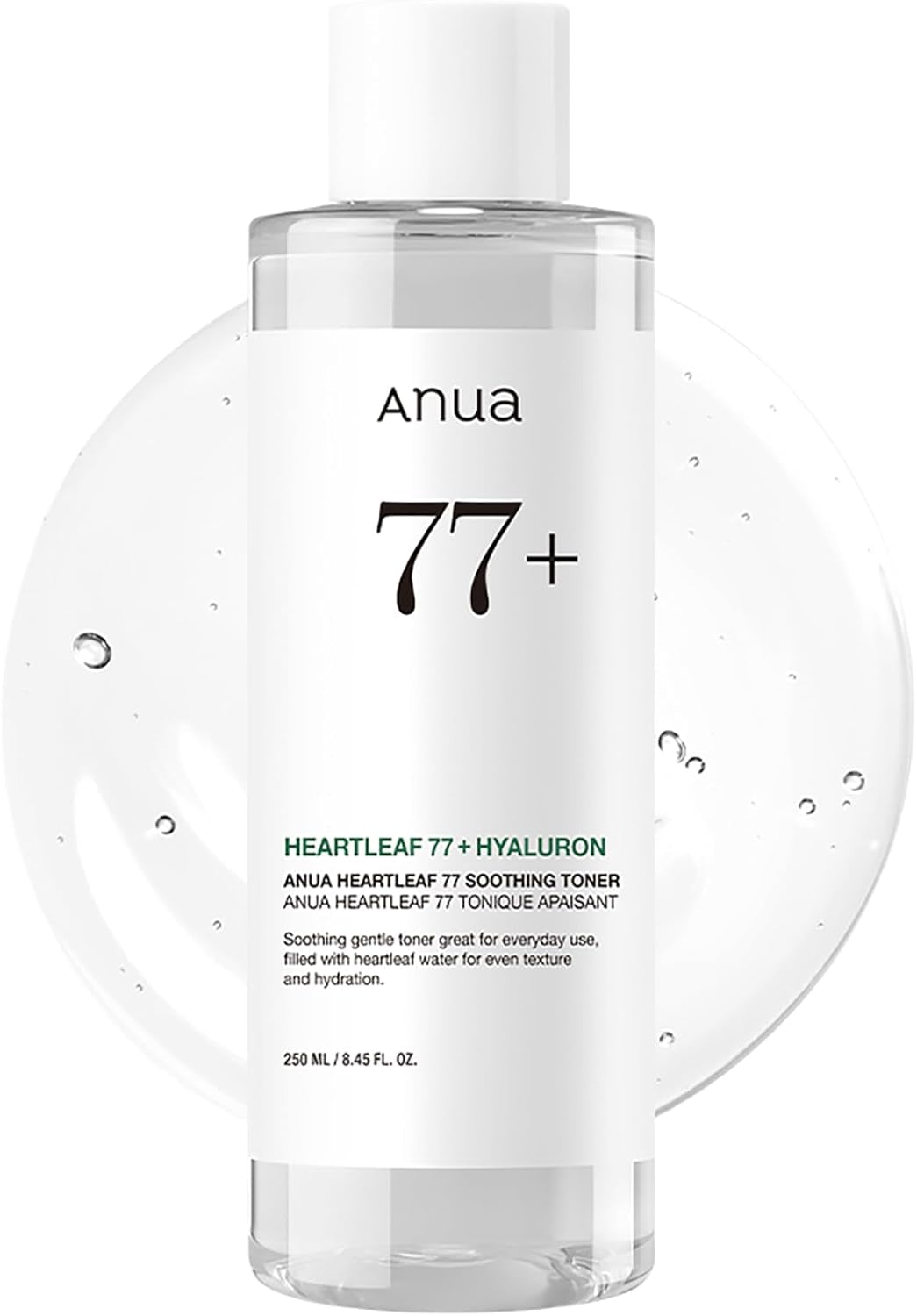 Anua Heartleaf 77% Soothing Toner I Ph 5.5 Skin Trouble Care, Calming Skin, Refreshing, Hydrating, Purifying, Cruelty Free, Vegan for Sensitive, Combination (250Ml / 8.45 Fl.Oz.)