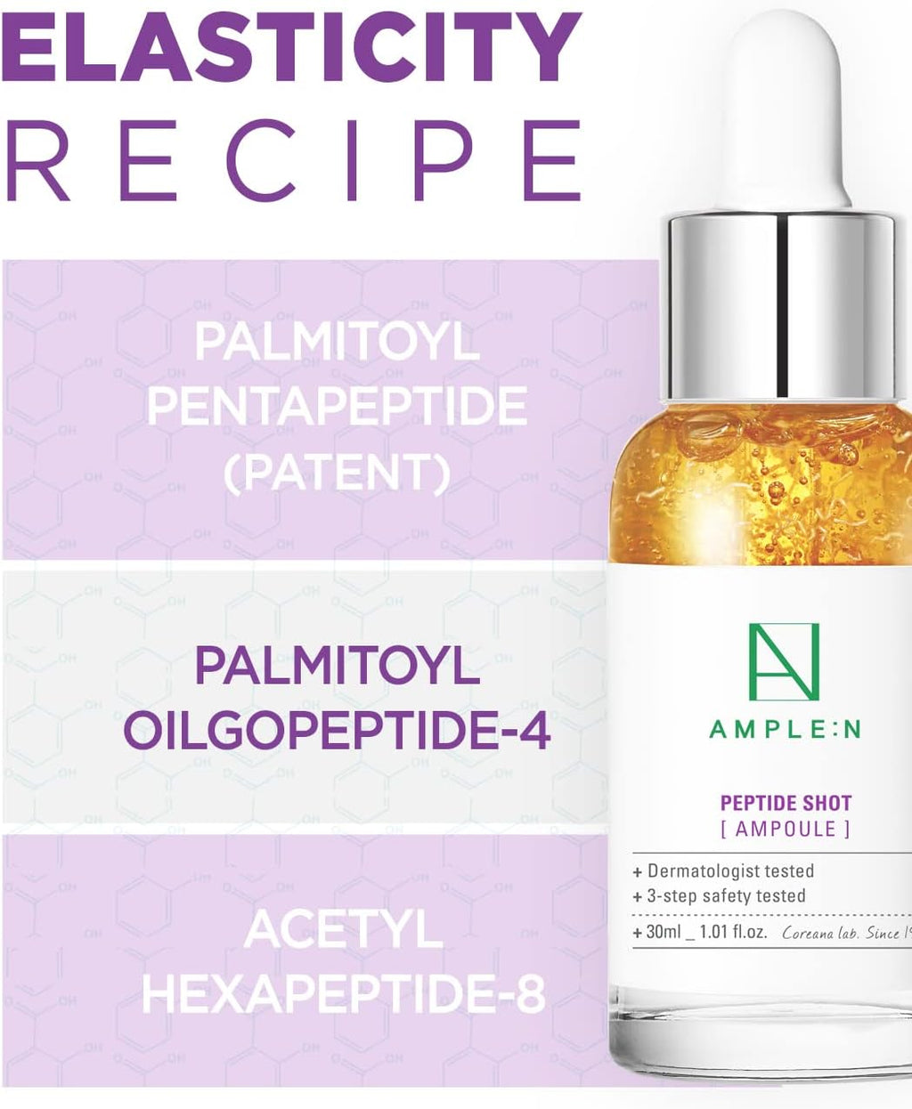 AMPLE:N Ampolla De Inyección De Péptidos 1.01 Fl.Oz.(30 Ml)-Suero Reafirmante Facial Antiarrugas Y Antienvejecimiento Definitivo, Potenciador De Tri-Péptidos, Cuidado De La Piel Rejuvenecedor
