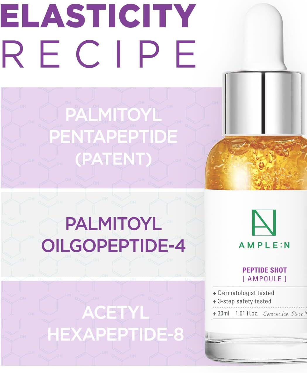 AMPLE:N Ampolla De Inyección De Péptidos 1.01 Fl.Oz.(30 Ml)-Suero Reafirmante Facial Antiarrugas Y Antienvejecimiento Definitivo, Potenciador De Tri-Péptidos, Cuidado De La Piel Rejuvenecedor