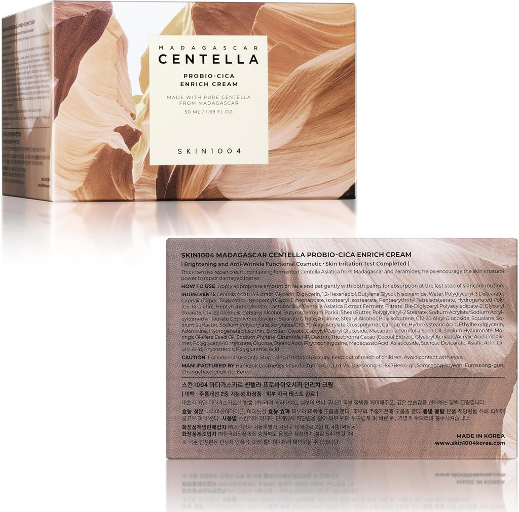 Madagascar Centella Probio-Cica Enrich Cream - Crema Facial Reparadora, 50 Ml