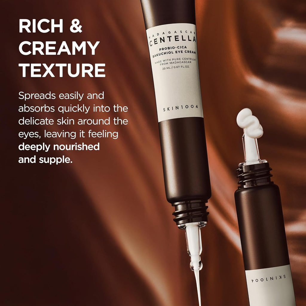 Madagascar Centella Probiótico Crema Contorno De Ojos De Con Bakuchiol (Retinol Vegano) – Hidratante Antiarrugas Y Antiedad Con Acido Hialurónico – Skincare Coreano – 20 Ml