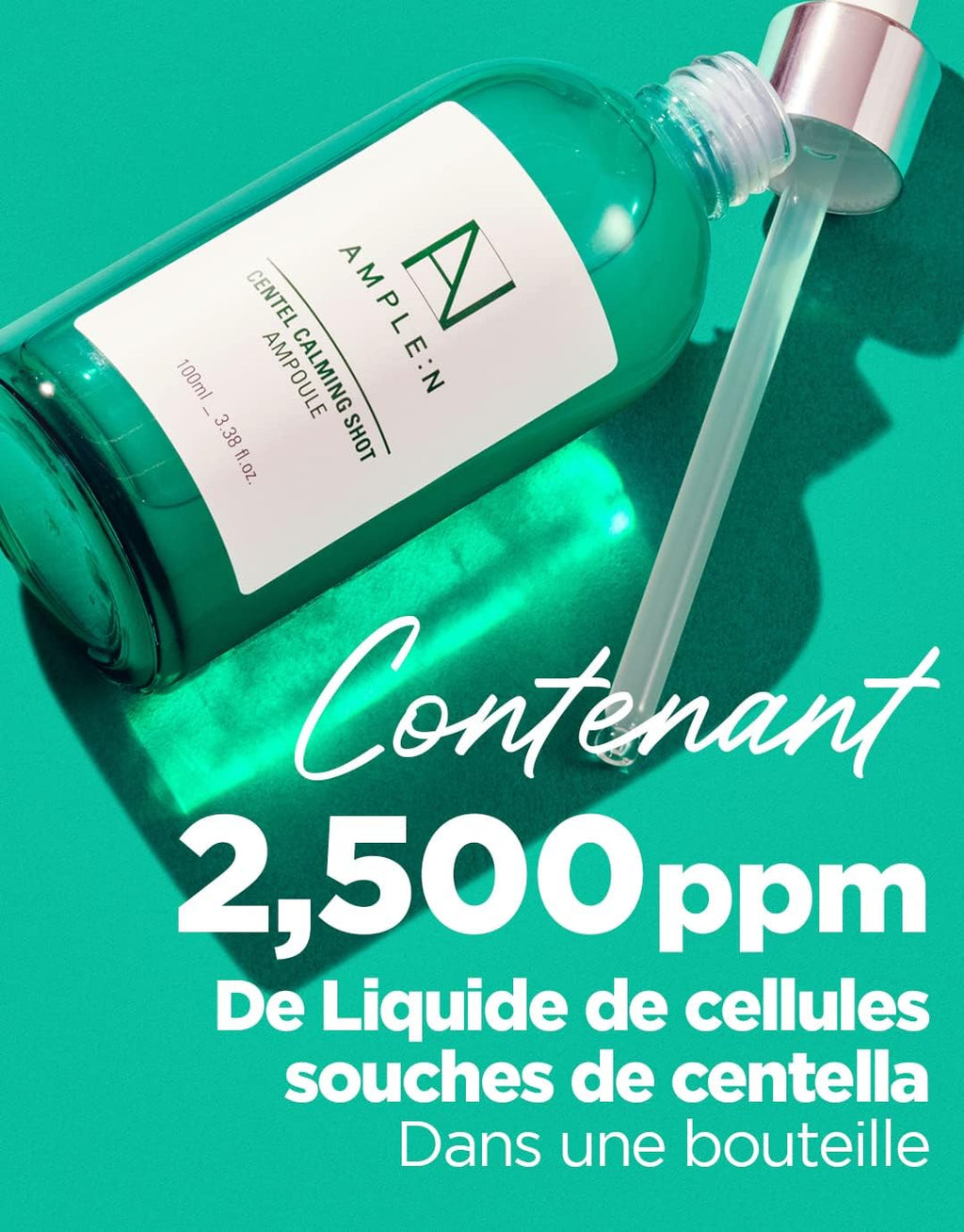 CORÉANA AMPLE:N Ampolla Disparo Calmante Centel- Suero Facial Calmante Con Centella Asiática Para Calmar La Piel Irritada Y Sensible - Alivio Del Enrojecimiento (100Ml)