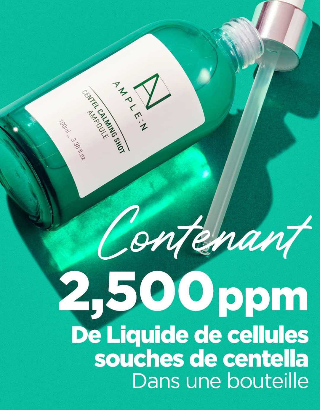 CORÉANA AMPLE:N Ampolla Disparo Calmante Centel- Suero Facial Calmante Con Centella Asiática Para Calmar La Piel Irritada Y Sensible - Alivio Del Enrojecimiento (100Ml)