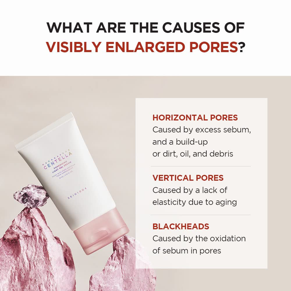 Madagascar Centella Poremizing Light Gel Cream 2.53 Fl.Oz (75Ml) | Tightens Pores | Soothes Irritated Skin